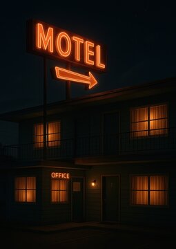 Retro motel neon nightscape