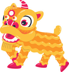 Naklejka premium Traditional Chinese Lion Dance Decoration