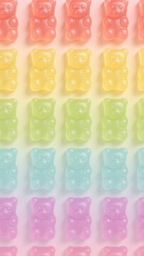 Colorful gummy bear pattern mobile wallpaper