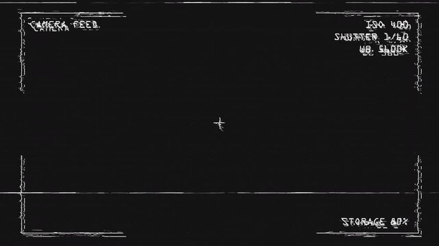 Digital Camera Monitoring Screen Overlay with Multiple Data Displays, Glitch Distortion and Error Signal Interface for Horror Surveillance Footage