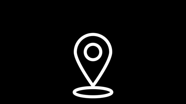 Animated location pin on transparent background. FPS location pointer animated icon. map, and travel planning featuring marker pins