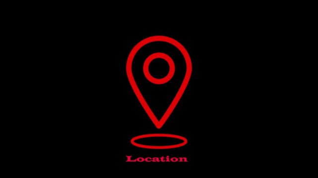 Animated location pin on transparent background. FPS location pointer animated icon. map, and travel planning featuring marker pins