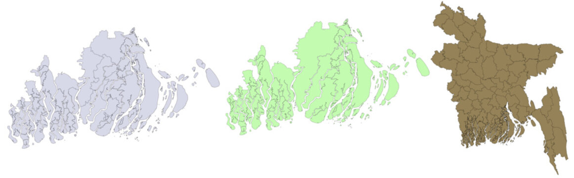 Outline Map of Barisal Division | District Map of Barishal Division of Bangladesh