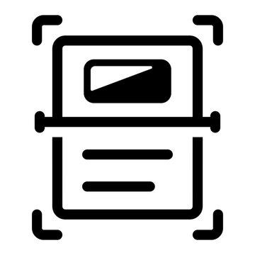 Filled style icon showing a document scan