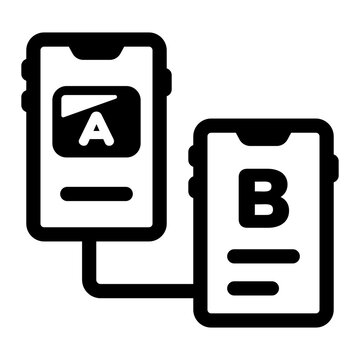 Filled style icon showing ab testing