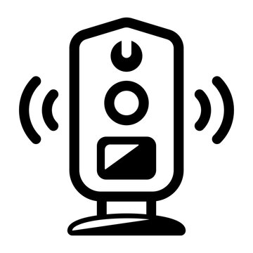 A solid style icon of a modem