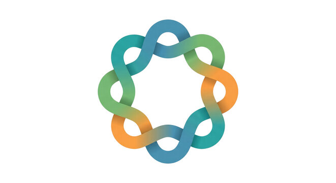 Interwoven Circular Loop Symbol Representing Connection Continuity Network Systems And Modern Abstract Technology Design
