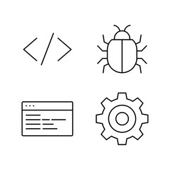 Software Development and Web Coding Line Icon Set