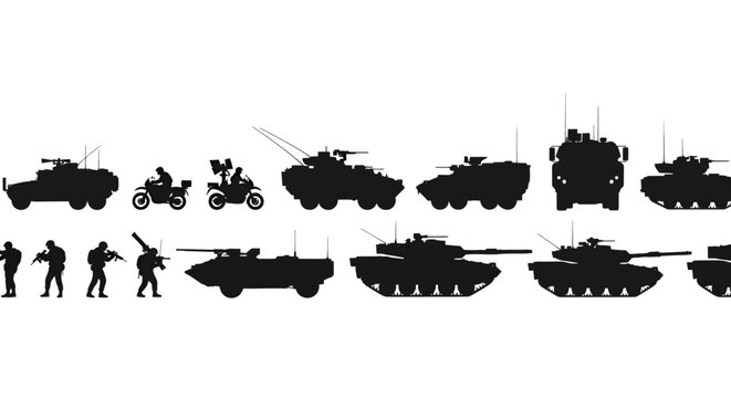 Modern Military Ground Forces Illustration Collection