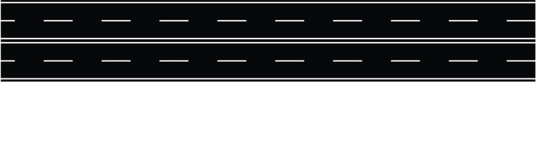 Set of Seamless Road Marking on a White Isolated Background. Straight Highway Infographic Templates 