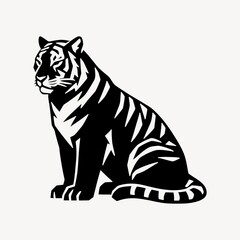 Fototapeta premium Majestic tiger silhouette illustration