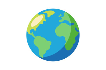Fototapeta premium A colorful vector illustration of the Earth with green continents and blue oceans