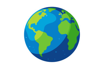 Obraz premium A colorful vector illustration of the Earth with green and blue continents.
