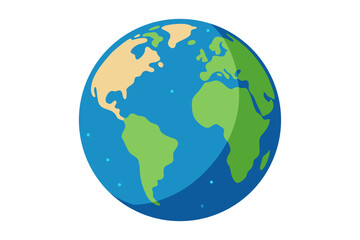 Obraz premium A colorful vector illustration of the Earth with green and blue continents
