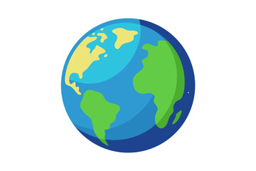 Fototapeta premium A colorful vector illustration of the Earth with continents and oceans