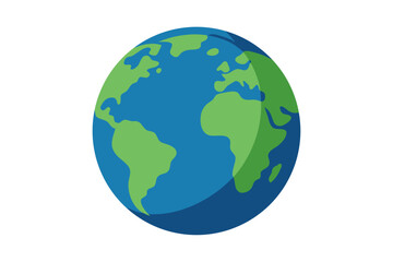 Fototapeta premium A colorful vector illustration of the Earth with green continents and blue oceans