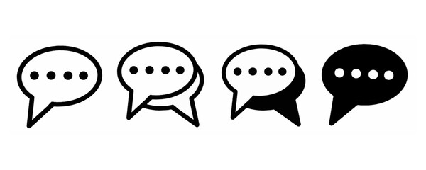 Obraz premium Chat bubble icon set for communication and messaging.