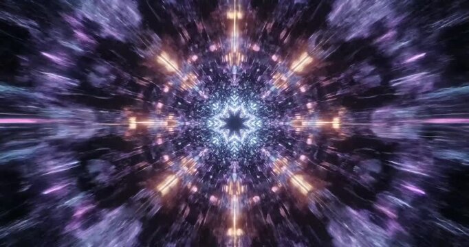 Abstract kaleidoscope design with vibrant colors and swirling patterns creating a mesmerizing effect
