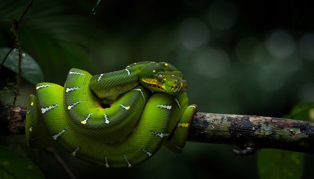 Emerald Tree Boa in Canopy