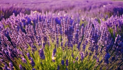 Obraz premium Vibrant Lavender Field - Aromatic Purple Blooms in Full Bloom.