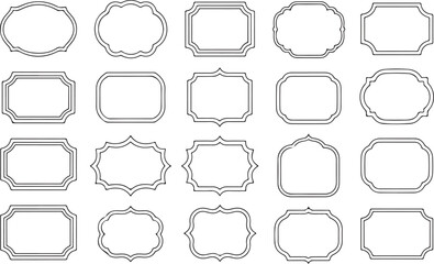 Elegant Ornate Frame Outlines Collection for Vintage Labels and Decorative Embellishments