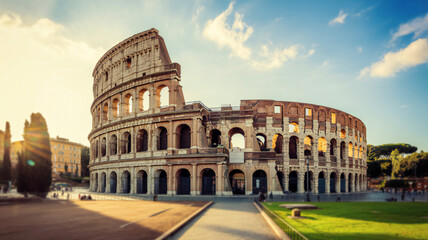 Fototapeta premium The colosseum in rome italy an ancient amphitheater and iconic landmark
