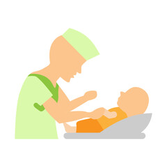 Obraz premium Pediatric Nurse Vector Flat Icon Design