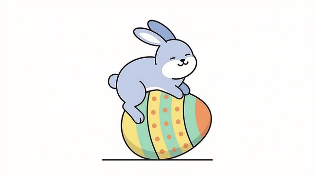 A cute cartoon video of a bunny on an Easter egg