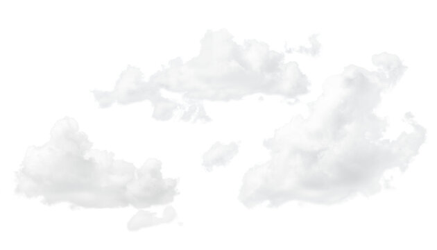 three clouds on a white isolated background