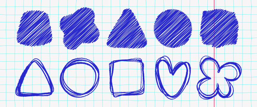Chaotic pen scribble set with rough brush scratches and playful doodle shapes. Expressive messy strokes create dynamic abstract textures for bold modern layouts.