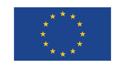 The european union flag displays twelve golden stars on a vibrant blue field silhouette high quality