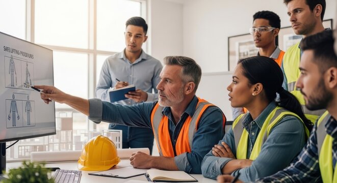 Construction Team Meeting Safety Procedures