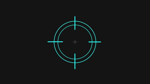 Target acquisition system crosshair sight aiming reticle on black background for military tactical operations or gaming applications with precision targeting.