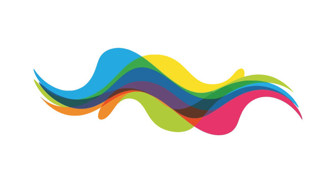 Abstract colorful waves forming a dynamic shape a striking visual representation silhouette high quality professional