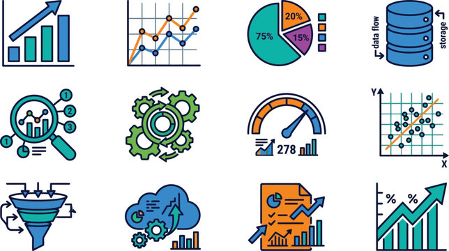 Data Analysis and Visualization Icons