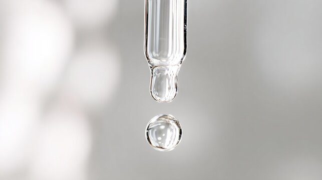 sedition. A single clear droplet falling from a glass dropper, studio lighting, clean aesthetic. bar promotions, beverage menus, designed for product packaging and bar promotions.