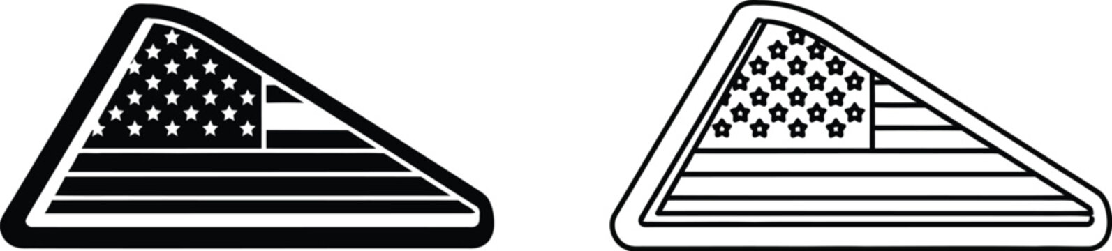 American flag triangle patch badges Vector
