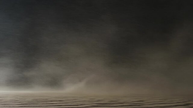 Dark Stormy Sky Over Ocean with Heavy Clouds and Choppy Water