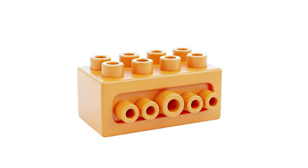 Naklejka premium Orange Lego-style Building Block