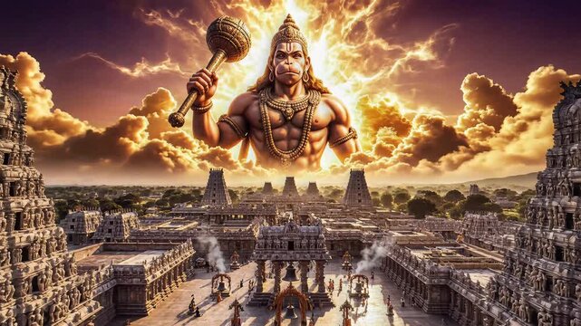 Lord Hanuman Blessing Ancient Temple for Hanuman Jayanti