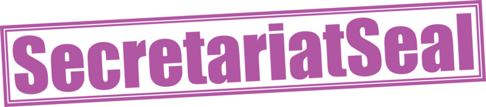 Purple secretariat seal stamp with border and text on transparent background