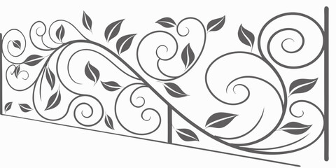 Intricate floral design with swirling vines and leaves in a decorative pattern © AC
