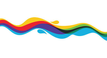 Colorful flowing ribbons create an abstract wave design a striking visual silhouette high quality professional detailed © Kuntol02