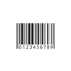 Barcode with numbers on white background.