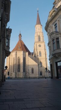 Iuliu Maniu to St Michael Church Cluj Vertical Video 