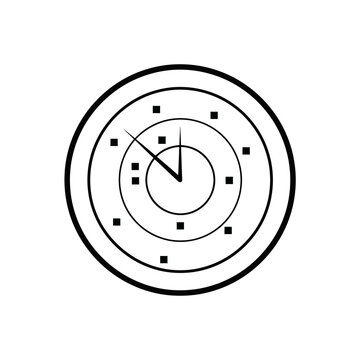 Simple black clock face design.