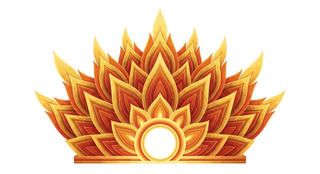 Golden crown with pointed petals design.