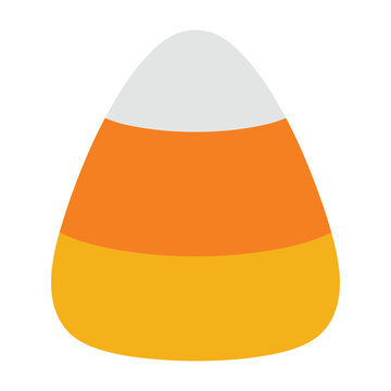 Candy corn icon - traditional halloween sweet treat illustration