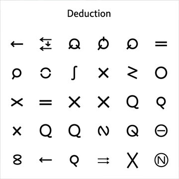 Mathematical symbols and signs collection.