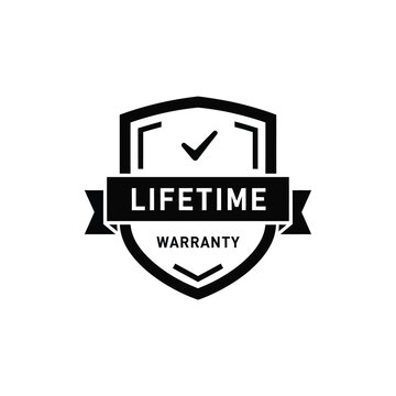 Lifetime warranty badge vector illustration on white background